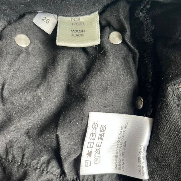 Reformation Black high waisted cigarette jeans with frayed hem detail - Picture 2 of 4